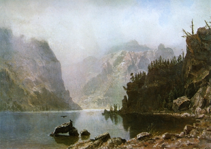 Albert Bierstadt Oil Painting Western Landscape 1880 - Click Image to Close